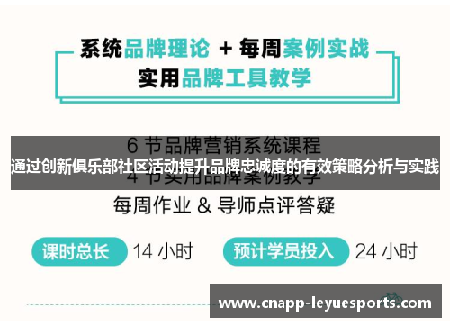 通过创新俱乐部社区活动提升品牌忠诚度的有效策略分析与实践